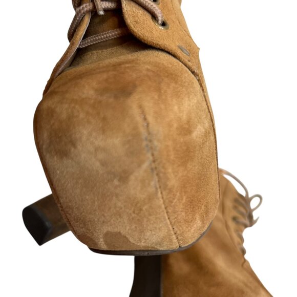 Jeffrey Campbell Lita platform booties tan brown suede lace up size 8.5 boots - Picture 10 of 12